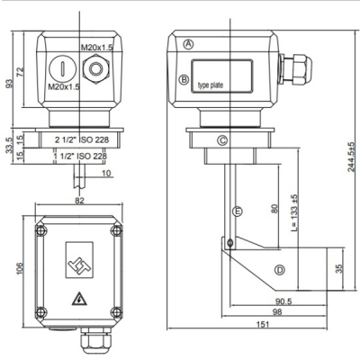 ILTC0 Лопастной датчик уровня, 220 VAC