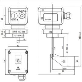 ILTD0 Лопастной датчик уровня, 24 VDC